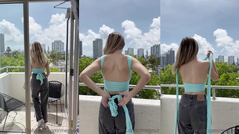 Megnutt02 Teases Her Assets on Balcony in Leaked OnlyFans Video