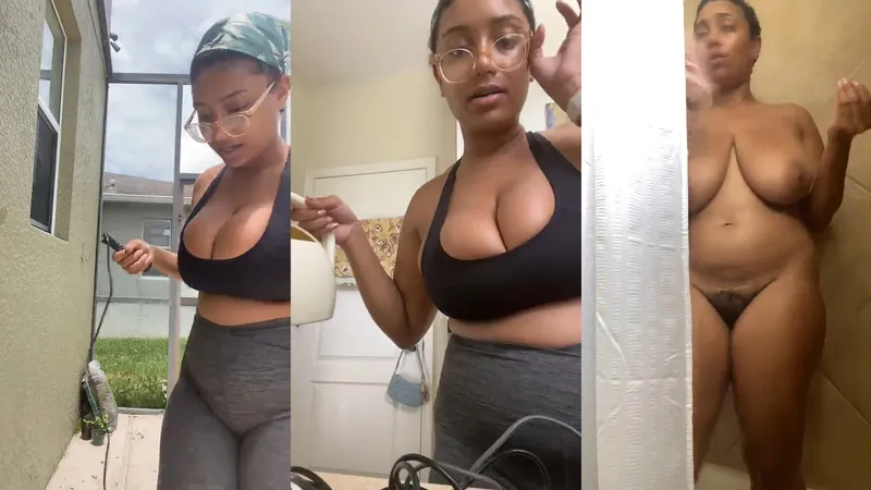 Naturegyal Teases Her Pussy In Steamy Shower Video