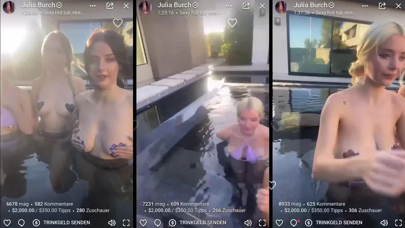 Julia Filippo and Julia Burch tease naked bodies in live camshow video