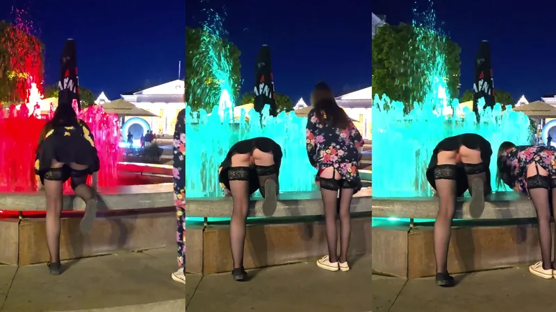 水温をチェックする友人たち
