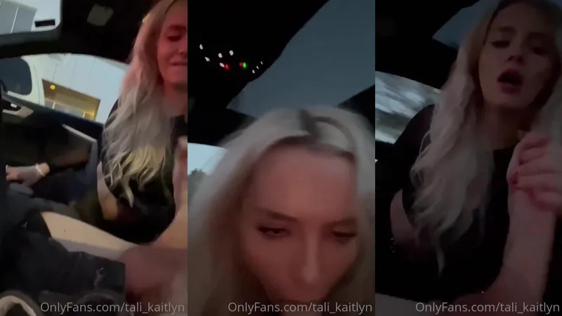 Tali Kaityn Teases with Sloppy Road Head Blowjob Video