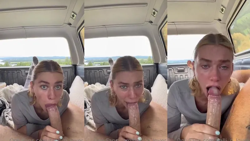 Halli N Lover Get Sloppy Camping BJ Until Shes In Tears