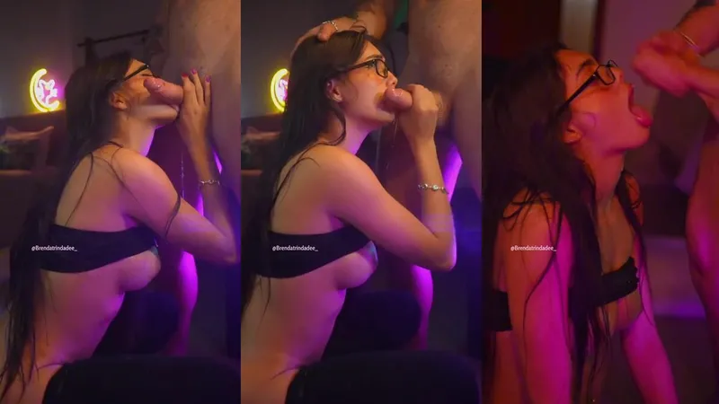 Brenda Trindade Teases Cock With Quick Blowjob Facial Video