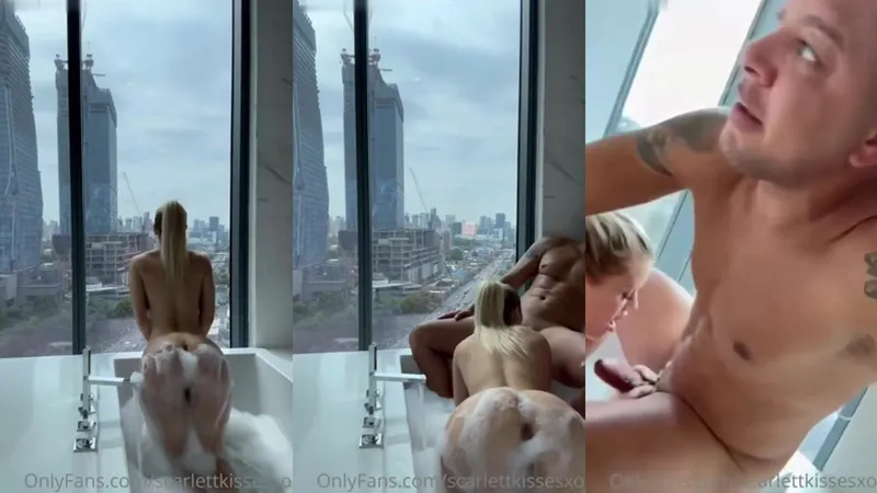 ScarlettKissesXO Teases in Steamy Bath Tub Blowjob OnlyFans Leak Video