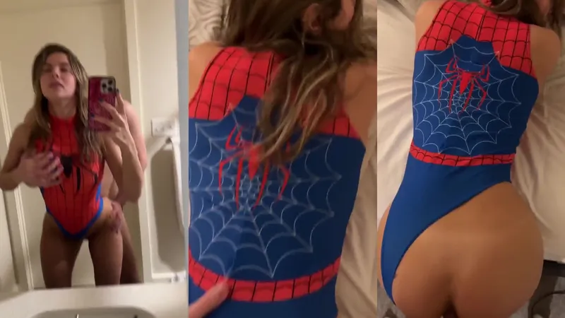 Madiiitay Teases in Spiderman Cosplay Fuck Video