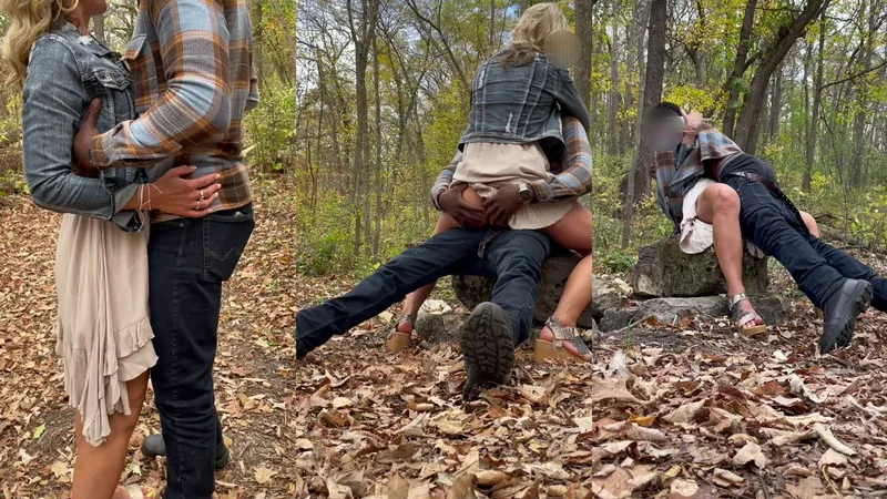 WanderingWife Takes BBC Creampie Outdoors On Hiking Path