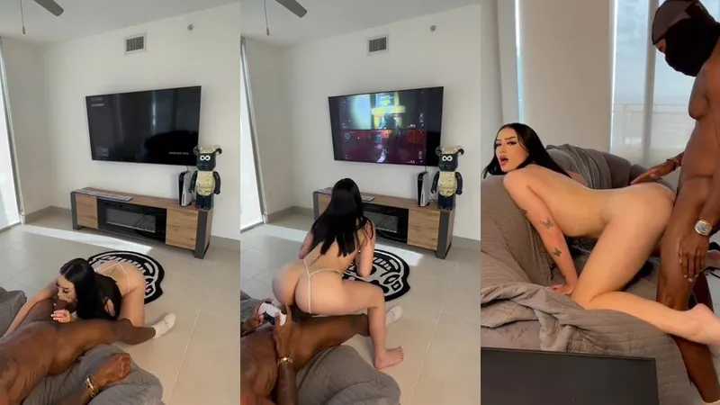 AuhneeshNicole gets her tight pussy stuffed by a massive black dick in this leaked blowjob and riding video