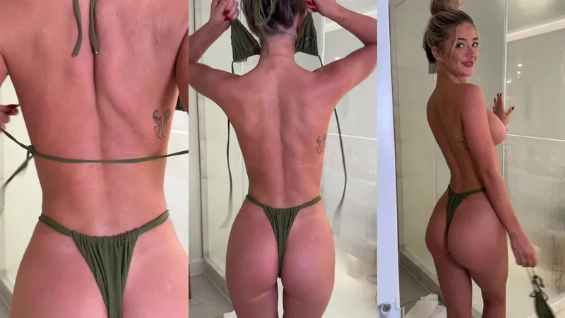 taking off my bikini before shower