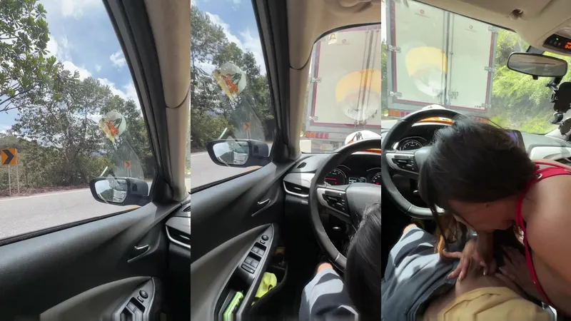 in the car
