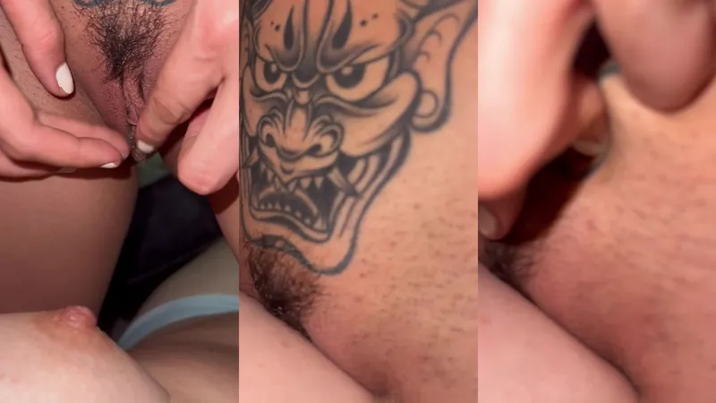 My wet pussy on her tit