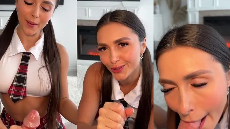 Caryn Beaumont Sucks Cock In Her Schoolgirl Outfit