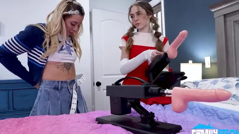 Lola Cheeks And Daisy Fox Compare Pussies While Daddy Watches