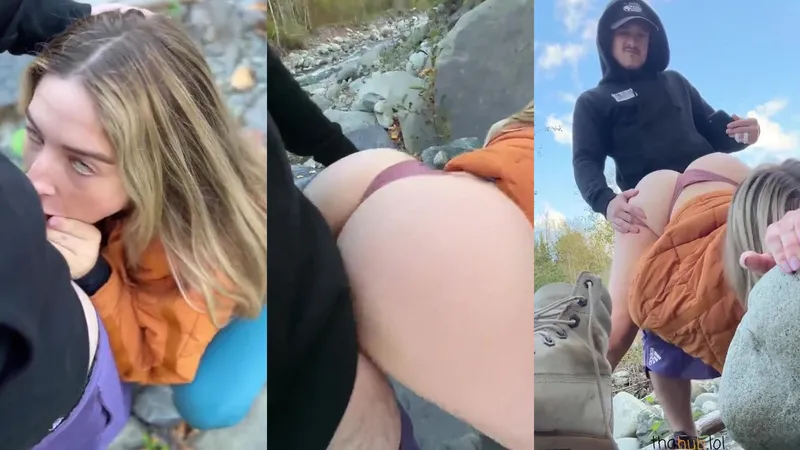 Guesswhox2 Gives A Forest Blowjob Then Gets Taken Doggy Style