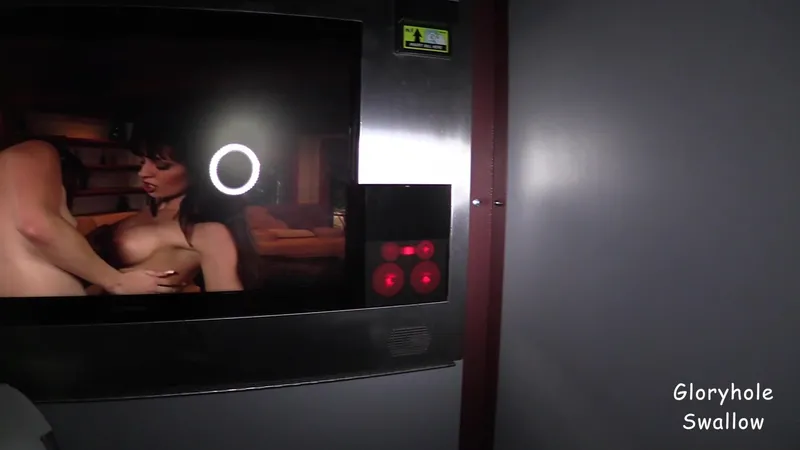 Brunette Intense Blowjob and Deepthroat Action Through a Wall Video
