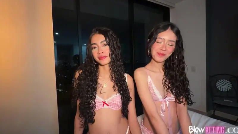 Skinny Curly And Lilibaby18 Share A 69 With Deep Throating
