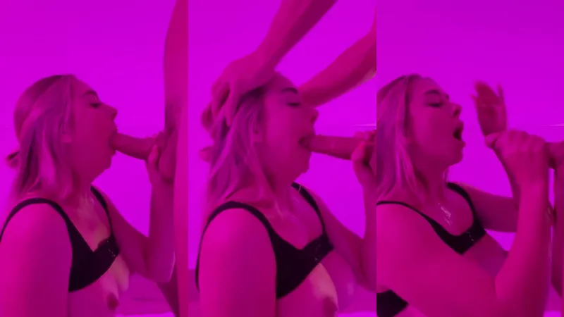 EmilyRayxo Gives A POV Sideways Blowjob Until Facial