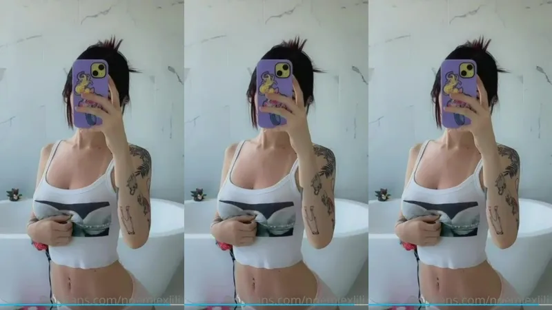 Noemiexlili Squeezing Boobs in Skinny Onlyfans Video