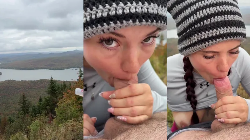 JulietteMme Sucks Her Boyfriend’s Cock Atop A Scenic Peak