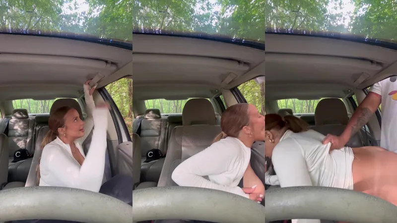 SwedishCouplee Fucks Fast In A Parked Car Before Departure