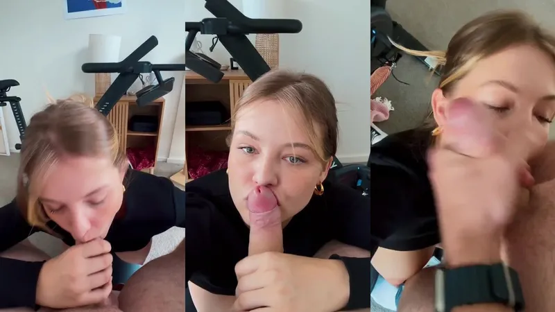 Peachypam Deepthroats A Cock Before A Cumshot