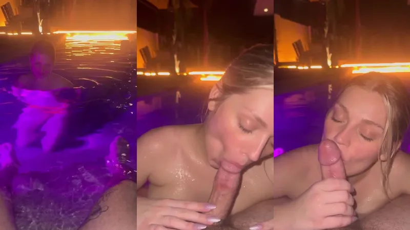Hazel Winters Sucks Cock In Hot Tub And Gulps Load