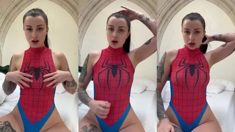 Ruby Hexx Seduces In Spiderman-Themed Lingerie