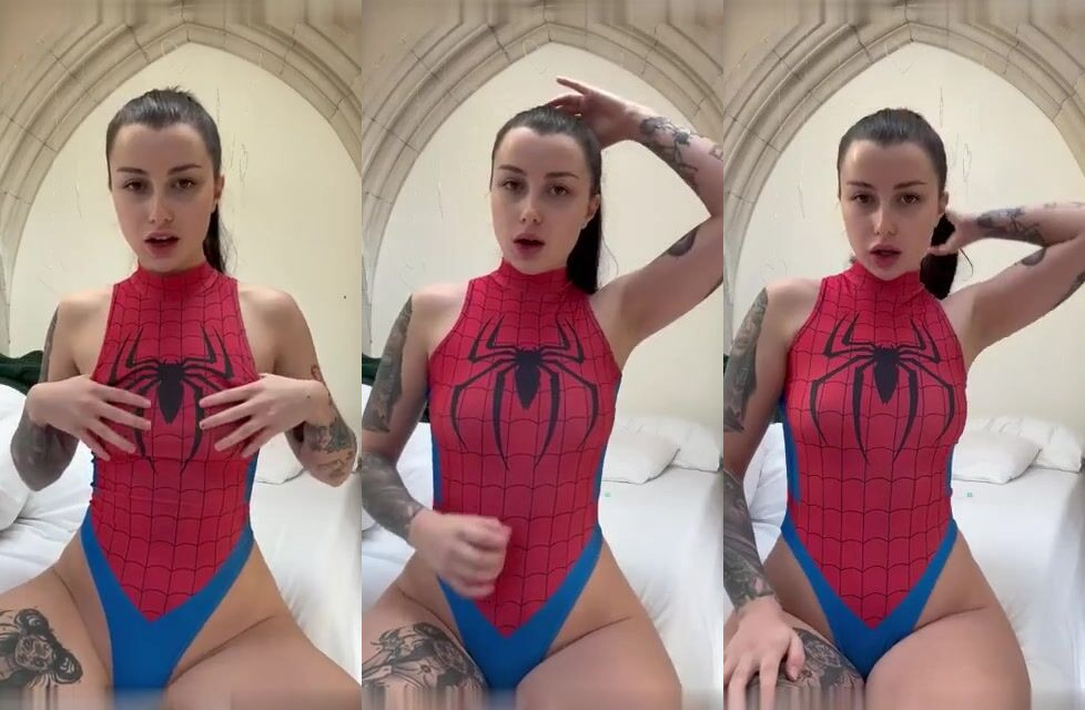 Ruby Hexx Seduces In Spiderman-Themed Lingerie