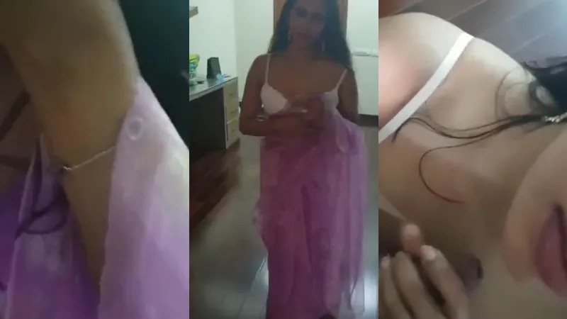 Brunette In A Saree Deepthroats Her Boyfriend