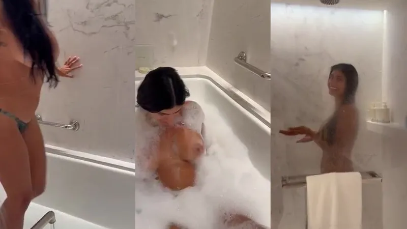 Mia Khalifa Enjoying A Sensual Soapy Shower