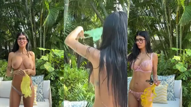 Mia Khalifa Flashes In Sexy Lingerie Outside