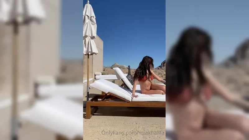 Mia Khalifa Taking A Sunbath Covering Her Boobs Onlyfans Leaked Video