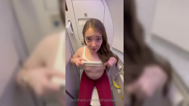 Redheadwinter And Bronwin Naughty Teen Cuties Shows Their Tits And Squirting In Flight Toilet OnlyFans Video