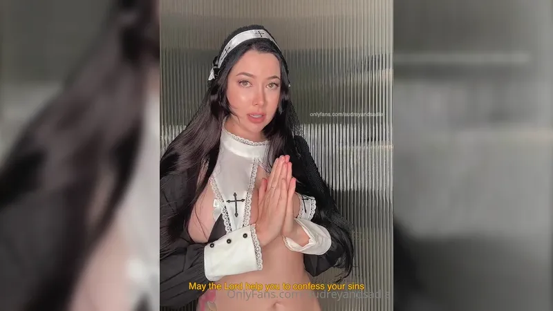 Audreyandsadie Sexy Nun Praying For Sins And Rubbing Pussy Hard Onlyfans