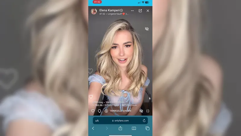 Elena Kamperi Tryon Her Fresh Maid Lingerie Showing Nipples On Livestream Onlyfans Video